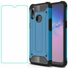 For Samsung Galaxy A10 Shockproof Case+Tempered Glass Blue