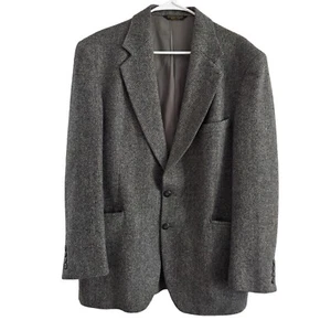Strathmore Chevron Wool Sport Coat Gray Jacket Blazer Men’s 42 R Vintage - Picture 1 of 9