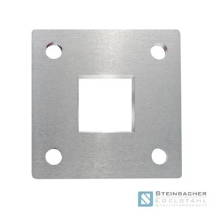 Placa de anclaje de acero inoxidable V2A 92x92 mm cuadrada redonda brida placa base placa #25 - Imagen 1 de 2