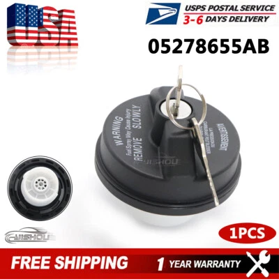 New 5278655AB Locking Gas Fuel Cap Fits For 2001-2021 Chrysler Jeep Dodge Ram US - Image 1 of 4
