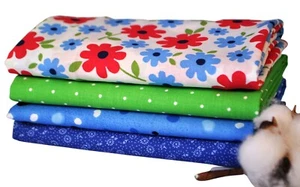 Lollipop Floral Red 4 Fat Quarters Bundle, 100% cotton, 1 yard total - Picture 1 of 2