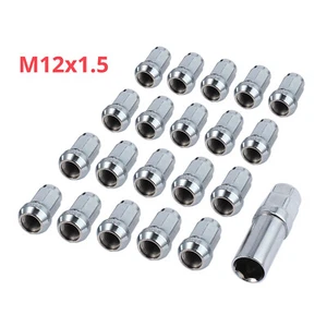 20X M12x1.5 Car Alloy Wheel Nuts Hex Locking Lug Blot Key Silver For Ford HOLDEN - Picture 1 of 12