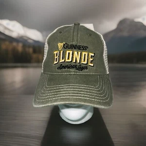 Guinness Blonde American Lager Snap Back Hat Olive Stone Beer NWT New - Picture 1 of 7
