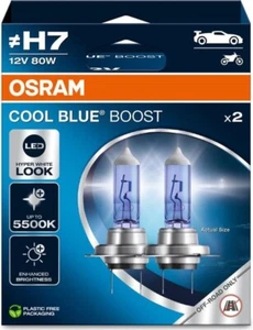 OSRAM COOL BLUE® BOOST, H7, lampade alogene per fari, fino a 5500K, pieghevole a sospensione - Foto 1 di 3