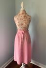Vintage Women’s Skirt Pastel Pink 1970’s Button Front Romantic Shabby Chic