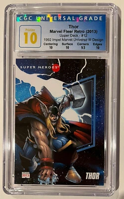 THOR #12 Marvel Fleer RETRO 2013 Impel universe 3 1992 PSA CGC 10 PRISTINE POP 1 - Image 1 of 2