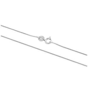 9ct White Gold Box Chain 16 - 22 Inches - Picture 1 of 13