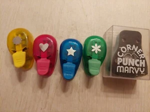 Scrapbook Craft Lot 5 Punches Paper Punch heart star flower sun  & corner - Picture 1 of 6