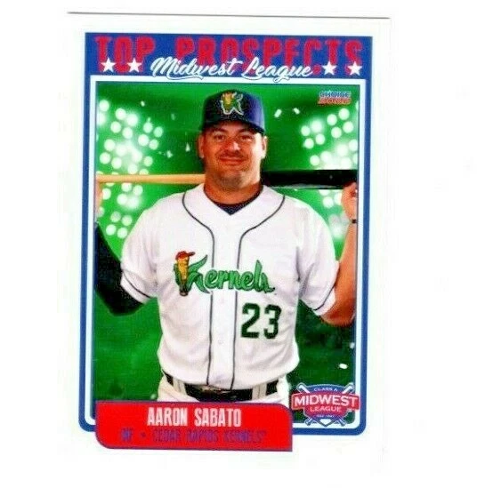 Aaron Sabato 2022 Midwest League Top Prospect card Cedar Rapids Kernels - Image 1 of 1
