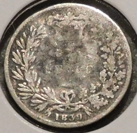 British Silver Sixpence - 1839 (Worn, rough) - Queen Victoria Cover