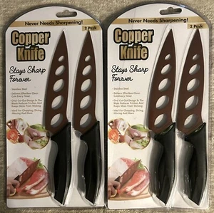Set of 4 Copper Knifes-Stays Sharp Forever-stainless steel-cuts the best!!! - Picture 1 of 5