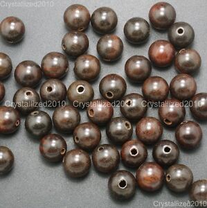 Natural Mahogany Wood Round Ball Beads 10mm 12mm 15mm 18mm 20mm Healing Bracelet