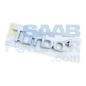 SAAB 9-5 9-3 TURBO 4 REAR EMBLEM BADGE NEW GENUINE OEM REPRODUCTION 12841795 - Picture 1 of 2