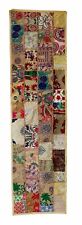 Large Patchwork Tapestry Wall Hanging Bohemian Accent Indian Embroidery Runner