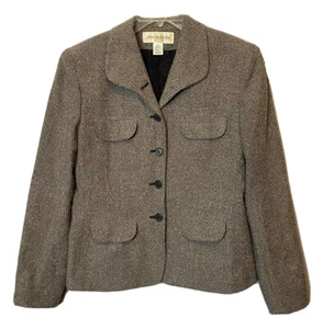 vintage jones new york blazer size 10 womens wool lambswool grey made in USA - Bild 1 von 5