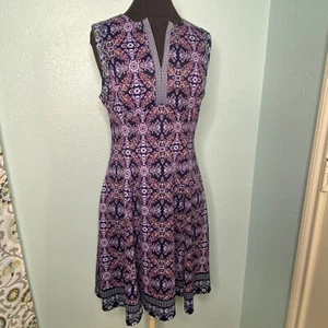 Liz Claiborne Dress Women Size 12 Floral Paisley Spring Summer 70s retro Casual - Picture 1 of 10