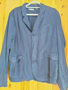 DKNY Denim Blazer Jacket - Size L - 100% Linen - Excellent Condition - Picture 1 of 9