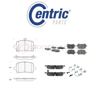 Centric Semi Metallic Brake Pads w Shim for 2007-2010 Saturn Sky 2.0L 2.4L ul Foto 1 de 4