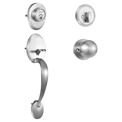 Front Door Handle and Deadbolt Set Satin Nickel Front Door Lock Set Knob - Image 1 of 4