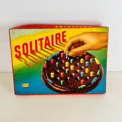 Vintage Solitaire Bakelite Merit Game 1950s Complete Original Box J&L RANDALL VG - Image 1 of 4