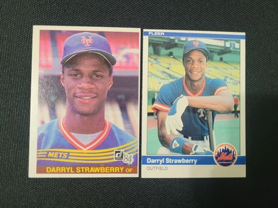 DARRYL STRAWBERRY NEW YORK METS 1984 DONRUSS & FLEER TWO CARDS ROOKIE LOT - Image 1 of 2