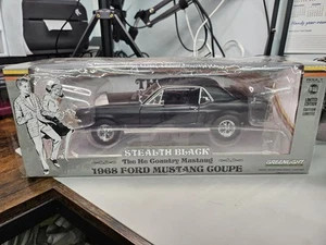 1/18 GREENLIGHT 1968 FORD MUSTANG COUPE STEALTH BLACK THE HE COUNTRY MUSTANG - Picture 1 of 8