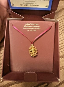 Mini libro vintage Il pino di Natale rifinito in oro 18k ornamento e l'abete - Foto 1 di 12