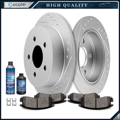 Rear Ceramic Brake Pads And Rotors For Buick Century Chevrolet Impala Oldsmobile - Image 1 of 4