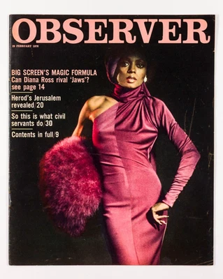 Diana Ross BOWIE Maurice Sendak OBSERVER MAGAZINE 29 February 1976 Corinne Clery - Image 1 of 4