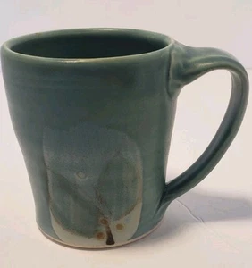 Vintage Hartstone Pottery Green Stoneware Coffee Mug with Leaves - Picture 1 of 7