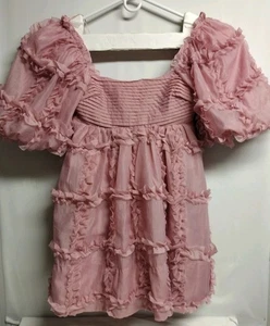 Sofie The Label Pink Frilly Babydoll Dress Sz M Medium fairy halloween cosplay - Picture 1 of 9