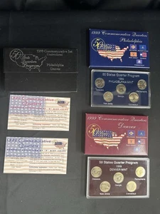 1999 Commemorative Quarter Set Philadelphia & Denver - Picture 1 of 6