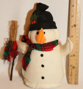 HOLIDAY CHRISTMAS Snowman Stuffed Felt Soft ~8" - Picture 1 of 2