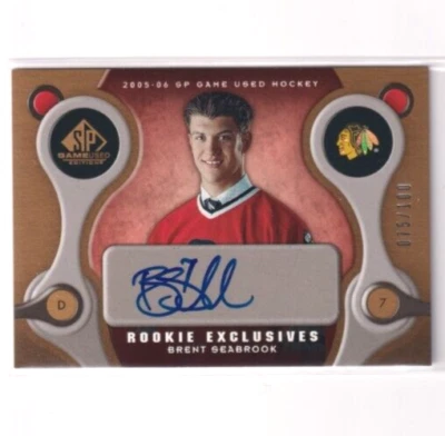 2005-06 UD SP Game Used Rookie Exclusives AUTO Brent Seabrook /100 Blackhawks - Image 1 of 2
