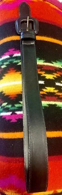 BROOKS BROTHERS Womans Smooth Black Calfskin BELT Leather Covered Buckle  Sz LG - Image 1 of 4
