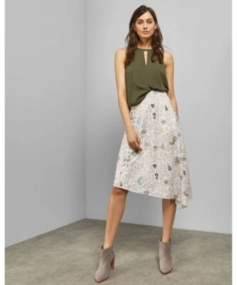 Ted Baker Waleska Animal Print Asymmetric Midi Skirt Size 2 UK 10 - Image 1 of 4