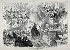 Scotland High Court in Edinburgh, Glascow Bank Collapse Huge 1870s Antique Print