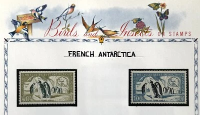 French Antarctic 1956 Penguins FSAT TAAF Scott C1/C2 MNH Perfect CV$77 - Image 1 of 3