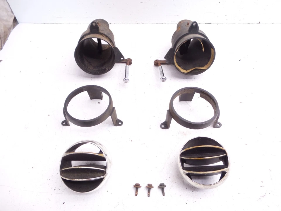 69-77 Chevrolet C3 Corvette Lower Dash Vents with Retainer Rings Pair Left Right - Image 1 of 4