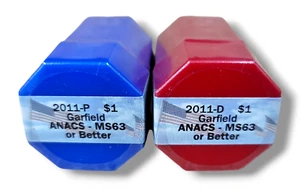 2011 P & D ~ GARFIELD PRESIDENTIAL DOLLAR ROLLS ~ ANACS MS63 OR BETTER - Bild 1 von 2