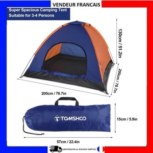 Campingzelt Kuppel 2 Personen leicht wasserdicht Wandern Strand Angeln Outdoor - Bild 1 von 14