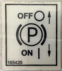165420 Grasshopper park brake on / of sticker - Picture 1 of 1