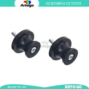 Motorcycle Black 6mm Swingarm Sliders Spools M6 For Yamaha MT-03 MT-09 TDM900 - Picture 1 of 4
