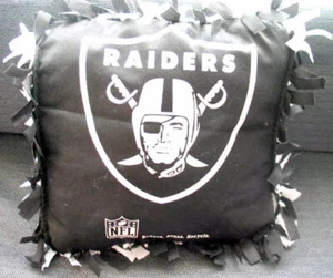 Unique set of 4 Oakland Raiders Throw Pillows Sofa Cushions 12”x14" + fringe - Picture 1 of 1