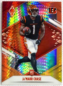 Carta 2021 Panini Phoenix Ja'Marr Chase Rookie Fire Burst RC #105 NFL Bengals - Foto 1 di 2