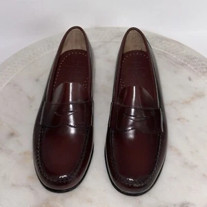 Brooks Brothers Penny Loafers Boys 5 Burgundy Leather New Dress Shoe HAND SEWN - Picture 1 of 10