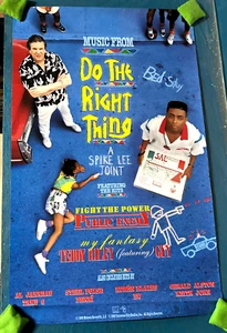 Póster promocional original de la tienda de discos Do the Right Thing 1989 - enrollado - RARO - Imagen 1 de 2