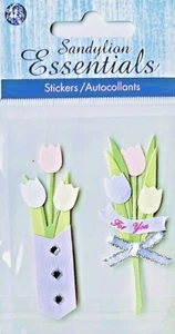 *RARE* Sandylion Essentials - TULIPS & VASE Stickers - Picture 1 of 1