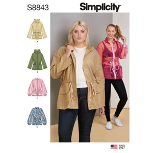 SIMPLICITY 8843 ANORAK Misses Sewing Pattern Size XXS-M L-XXL Skill: AVERAGE - Picture 1 of 4