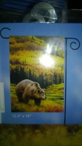 New Wildlife Bear Yard Flags 12.5" x 18" Breeze Art Solar Silk Polyester - Bild 1 von 1